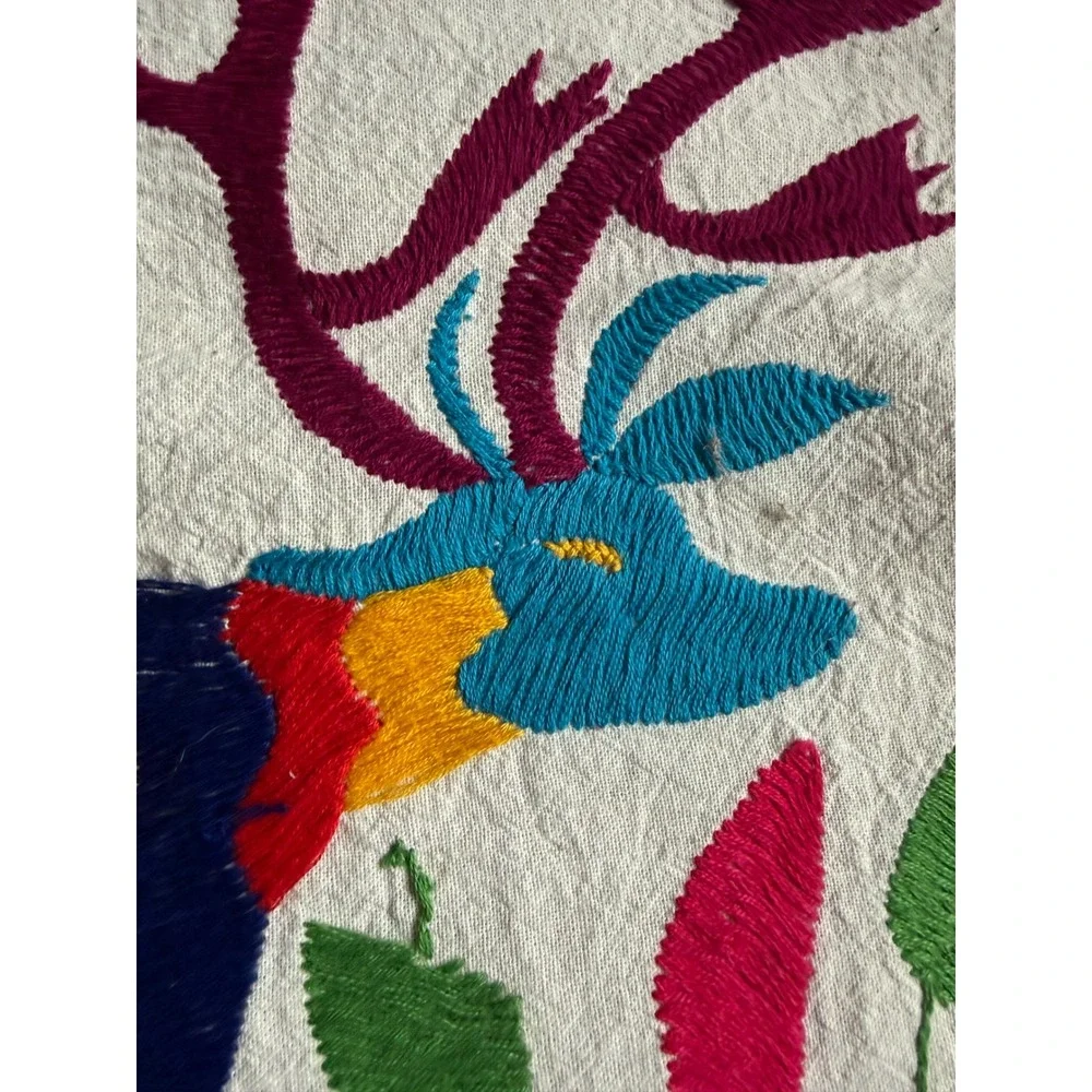Vintage Otomi Tenango Hand Embroidered Textile Mexican‎ Folk Art 35
